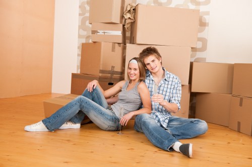 Moving team preparing an apartment relocation in Docklands