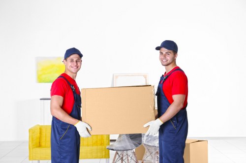 Docklands moving van handling furniture and boxes
