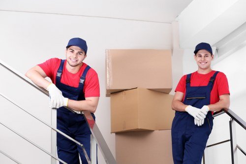 Docklands removals team planning a residential move near waterfront apartments