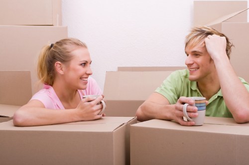 Commercial moving team planning a business relocation in Docklands office district