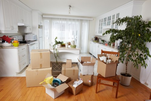 Removal team loading furniture for a Docklands home move