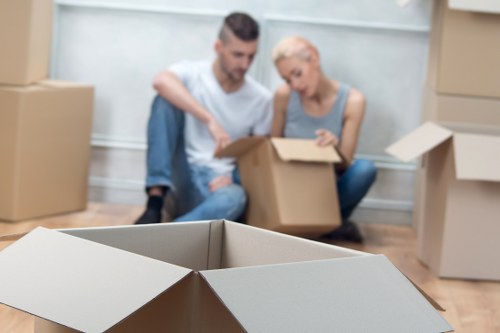 Docklands moving van helping with furniture and boxes for a home move