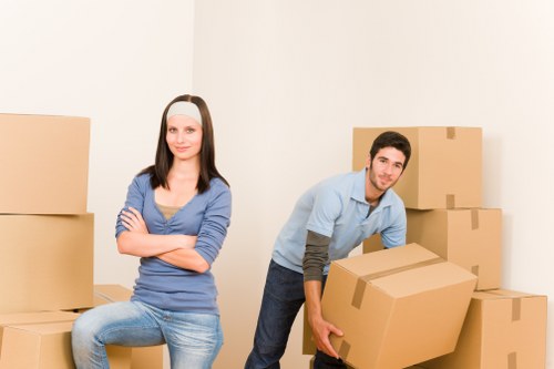 Professional movers handling apartment access in Docklands