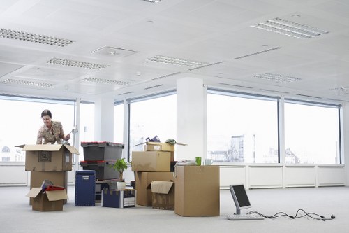 Loading furniture and office equipment during a Docklands commercial move